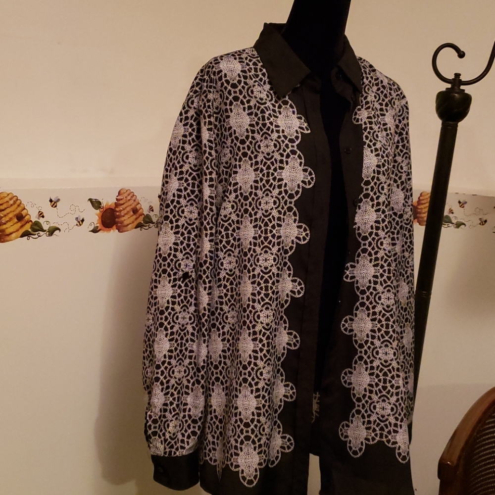 TanJay black and white blouse